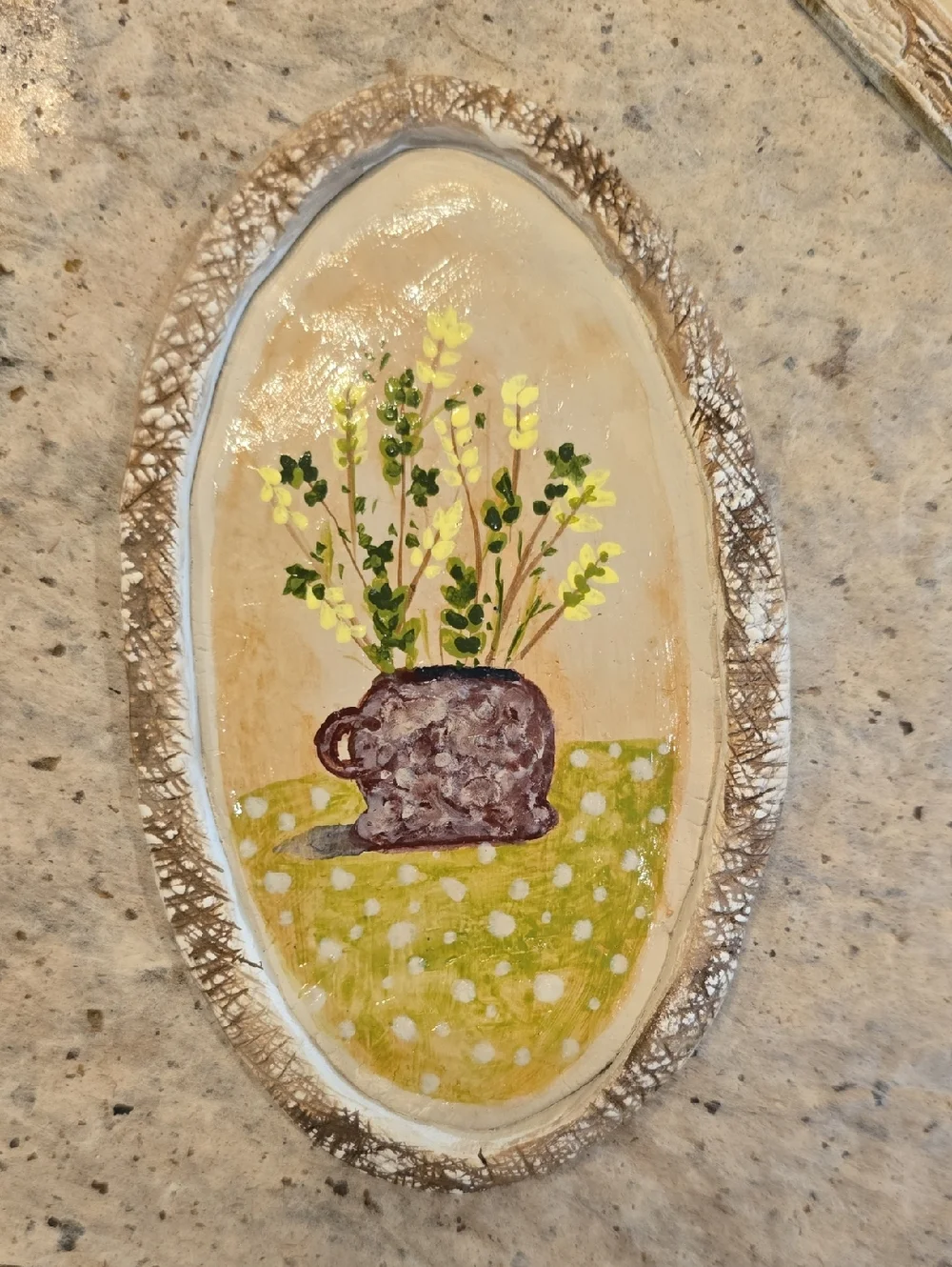 Handmade Mini Rustic Acrylic Floral Plaques Country Botanical Wall Decor Art